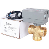 Зональный клапан Stout компактный 3-ходовой, сервопривод 230V, с кабелем 1м., НР 1 1/4, Kv 8