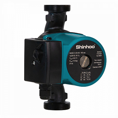 Циркуляционный насосы Shinhoo BASIC S 32-8S 180 1x230V Циркуляционный насосы Shinhoo BASIC S 32-8S 180 1x230V