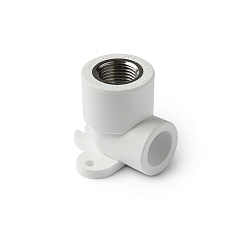 Угольник полипропиленовый PRO AQUA PP-R с креплением ВР белый (20-1/2), арт.PA28008P