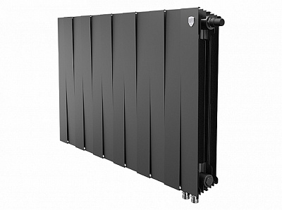Биметаллический секционный радиатор отопления Royal Thermo Pianoforte Noir Sable 500 / 12 секций нижнее правое подключение Биметаллический секционный радиатор отопления Royal Thermo Pianoforte Noir Sable 500 / 12 секций нижнее правое подключение