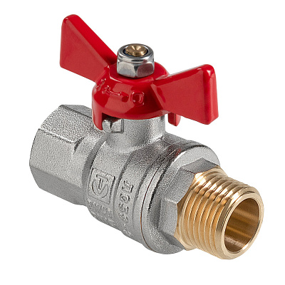 Кран шаровый VALTEC полнопроходной, ГОСТ, рукоятка-бабочка Дн 20 вн.-нар.