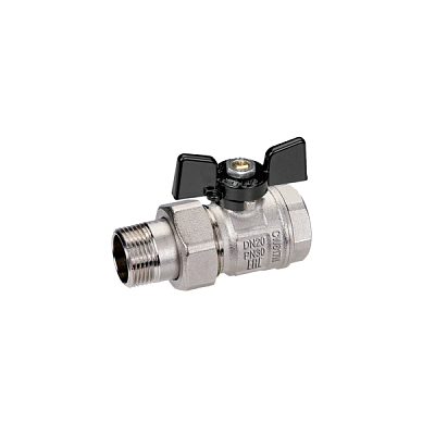 Кран шаровой Bugatti New Jersey 922 3/4, с разъемным соединением, бабочка Кран шаровой Bugatti New Jersey 922 3/4, с разъемным соединением, бабочка
