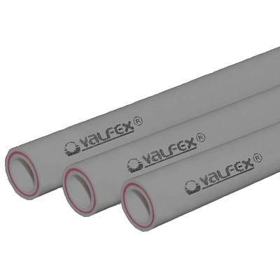 Труба полипропиленовая Valfex армированная стекловолокном SDR 7.4 PN20 D25х3,5 мм, 4м СЕРАЯ