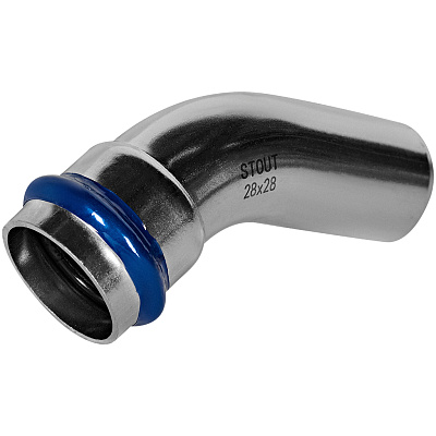 Угольник Stout однораструбный 45 градусов из нержавеющей стали 22 ВПр-НПр (SSS-2004-000022)