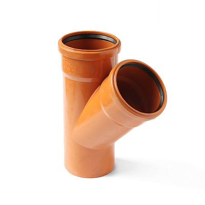 Тройник PRO AQUA Terra PP переходной для наружной канализации 45 градусов 160x110