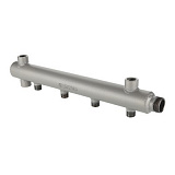 Этажный коллектор VALTEC из стали (труба ДУ-40), с межосевым расстоянием выходов 100мм, 1 х 5 выходов 1/2 НР