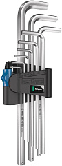Набор Г-образных ключей WERA 950/9 L Hex-Plus HF 1 хром, с фиксацией, 9 пр., 1.5/2/2.5/3/4/5/6/8/10 мм