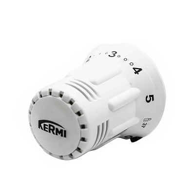 Термоголовка Kermi ZV01900002 с фиксатором, белая Термоголовка Kermi ZV01900002 с фиксатором, белая