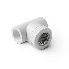Тройник полипропиленовый комбинированный PRO AQUA PP-R ВР белый (25-3/4), арт.PA24014P