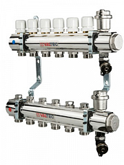 Коллекторная группа VALTEC в сборе, 1х8 вых. Евроконус 3/4