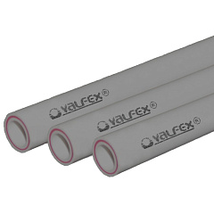 Труба полипропиленовая Valfex армированная стекловолокном SDR 6 PN25 D63х10,5 мм, 4м СЕРАЯ