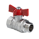 Кран шаровый VALTEC СТАНДАРТ, никель, рукоятка бабочка 1/2, вн.-нар. PN40 (ГОСТ)