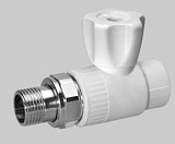 Кран шаровой полипропиленовый Kalde прямой комбинированный, 20 x 1/2, американка
