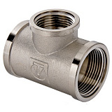 Тройник VALTEC переходной 1 х 3/4 х 1 внутренняя, никелированная латунь