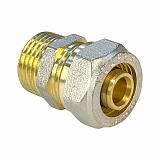 Соединитель Valfex для труб PE-RT/Al/PE-RT, обжимной с переходом на НР 16 x 3/4 дюйма