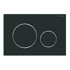 Кнопка смыва Geberit Sigma 20 двойной смыв, олеофобная, чёрный мат./хром глянц. 115.882.14.1