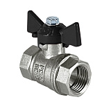 Кран шаровой Valfex латунный DeltaPro для воды 1/2 ВР/ВР бабочка, НИКЕЛИР-Й