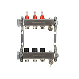 Коллектор Usystems UN с расходомерами стальной с накидной гайкой, выходы 12x3/4 Евроконус