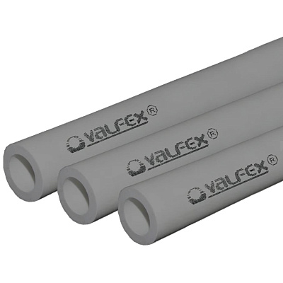 Труба полипропиленовая Valfex SDR 6 PN20 D50х8.3 мм, 4м СЕРАЯ