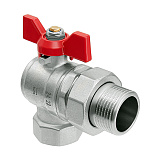 Кран шаровой SMART Install латунный ВР/НР 1/2 с американкой, угловой, бабочка