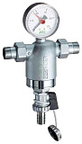 Фильтр для воды FAR 100мкм, с с магнитом , с манометром, Max: 95 C, 25 бар, 1/2 НР