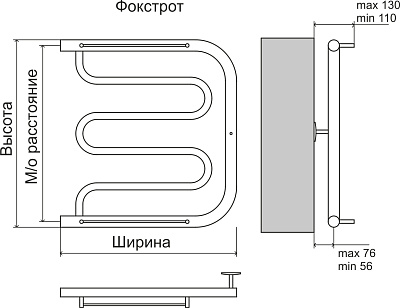 Полотенцесушитель водяной Terminus Фокстрот (1 ) 500х500