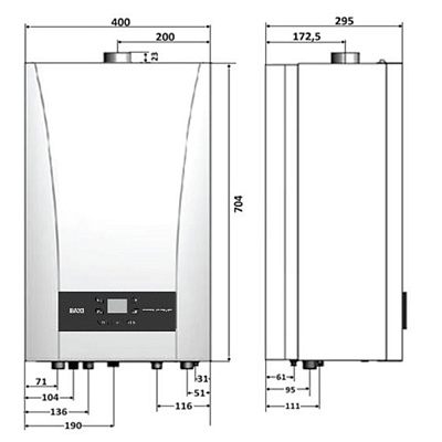 Настенный газовый двухконтурный котел отопления Baxi ECO Nova 14F (100023937)