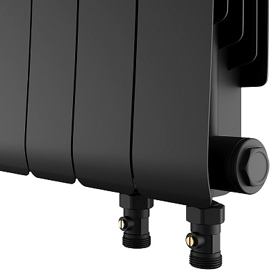 Биметаллический секционный радиатор отопления Royal Thermo Infinity 300 V Чёрный / 14 секций