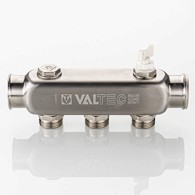 Коллектор VALTEC SQ из нержавеющей стали, шаг 50 мм 1x3/4(Евроконус)x3 (VTc.505.SQ.060503)
