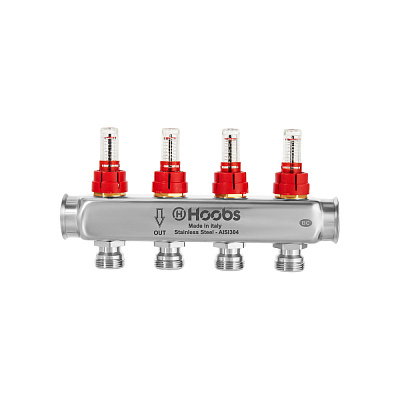 Коллектор HOOBS , с расходомерами, 1 х 3/4 -9 вых .
